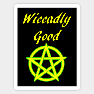 Wicca Pun Wiccadly Good Pentacle Pentagram Magnet